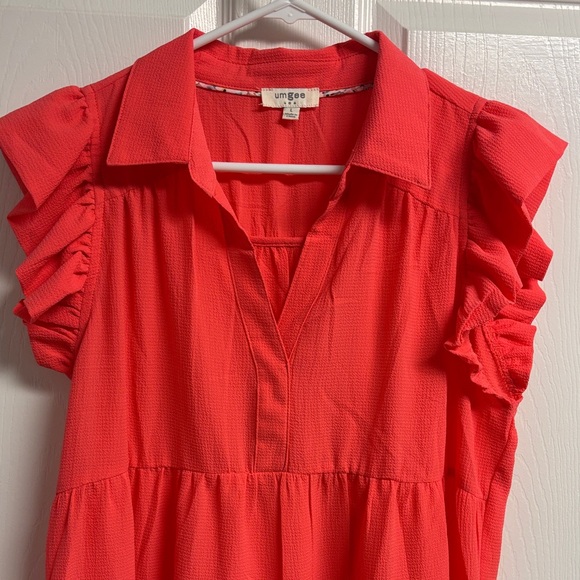 Umgee Dresses & Skirts - Umgee Bright Red/Orange Textured Dress